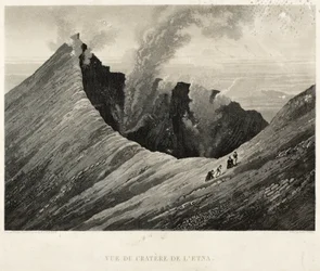 View of the Crater of Etna, engraved by Newton Fielding
